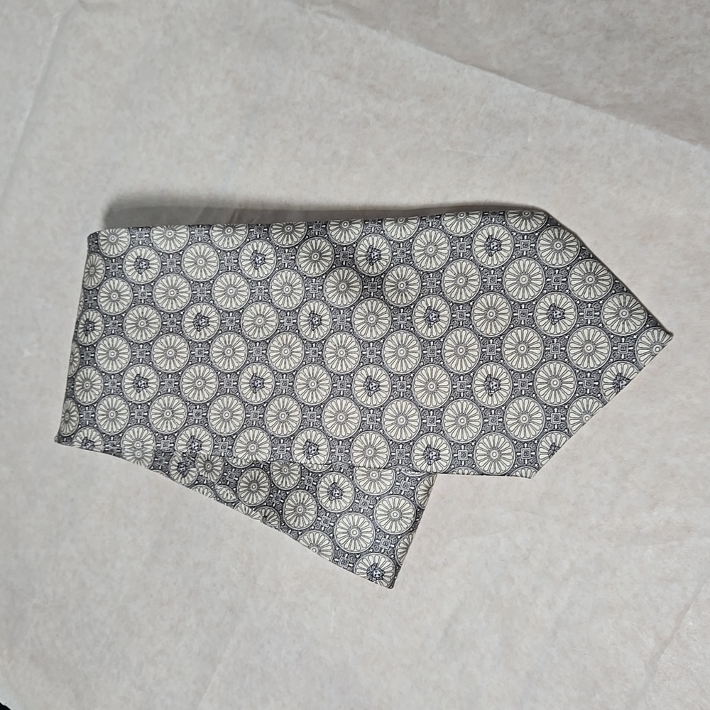 VERSACE Smooth Silk Medusa Tie Gray